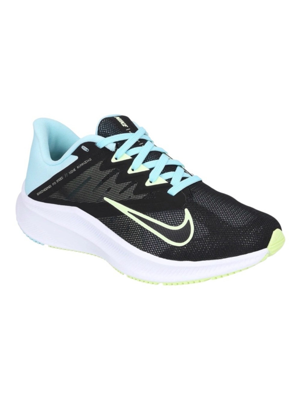 Nike Women's Quest 3 Running Shoes - Black/Barely Volt/Glacier Ice Size 9.5